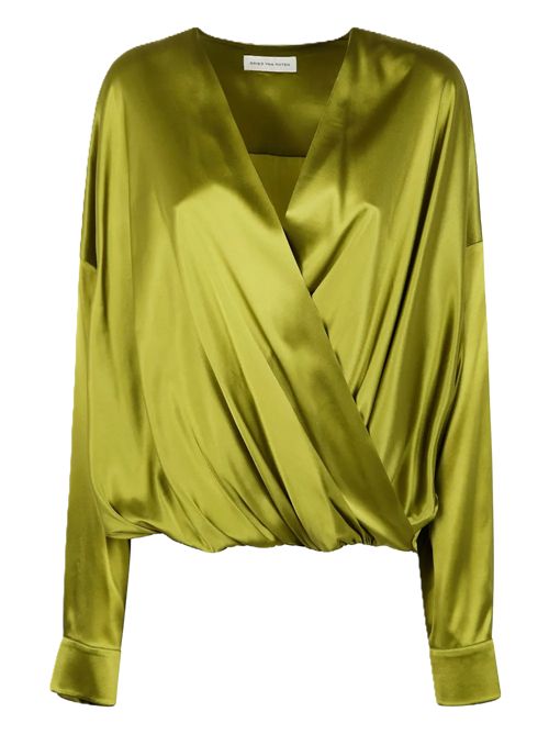 Dries Van Noten Camiel blusa in seta DRIES VAN NOTEN | 2510107151032607 OLIVE